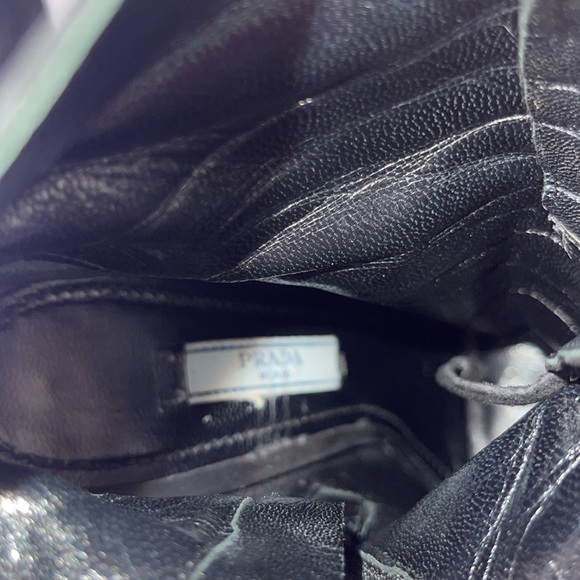 Prada black suede lace up in the front and a zipper on inside - Picture 7 of 15